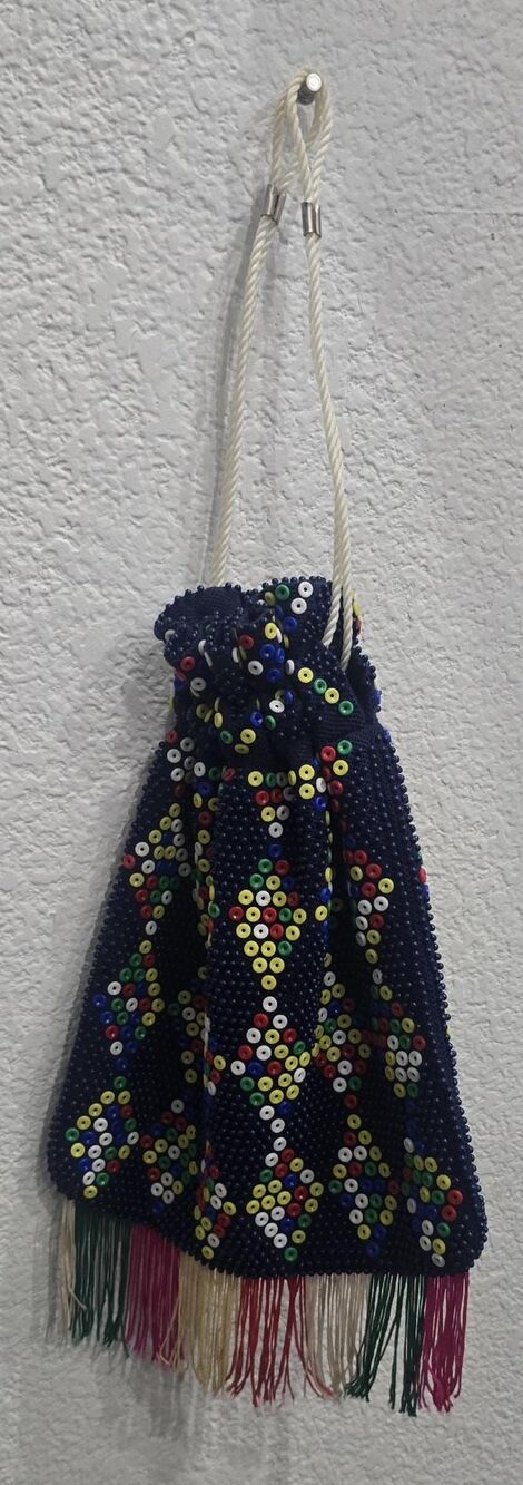 1970s JEM beaded purse/satchel Hand made in Hong Kong